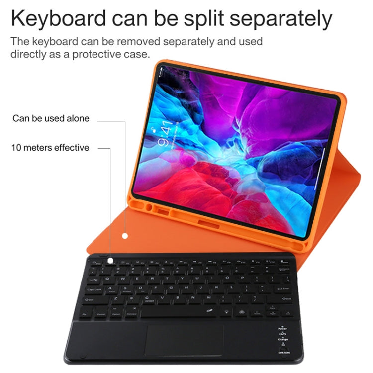 TG11BCS Detachable Bluetooth Black Keyboard Microfiber Leather Tablet Case for iPad Pro 11 inch (2020), with Backlight & Touchpad & Pen Slot & Holder (Orange) - For iPad Pro by PMC TechLife | Online Shopping South Africa | PMC TechLife | Buy Now Pay Later Mobicred