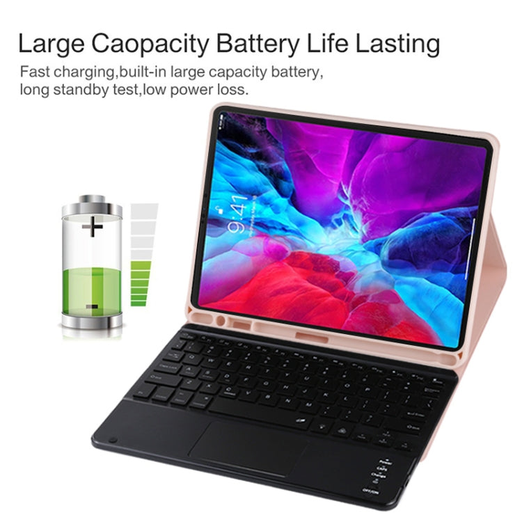 TG11BCS Detachable Bluetooth Black Keyboard Microfiber Leather Tablet Case for iPad Pro 11 inch (2020), with Backlight & Touchpad & Pen Slot & Holder (Pink) - For iPad Pro by PMC TechLife | Online Shopping South Africa | PMC TechLife