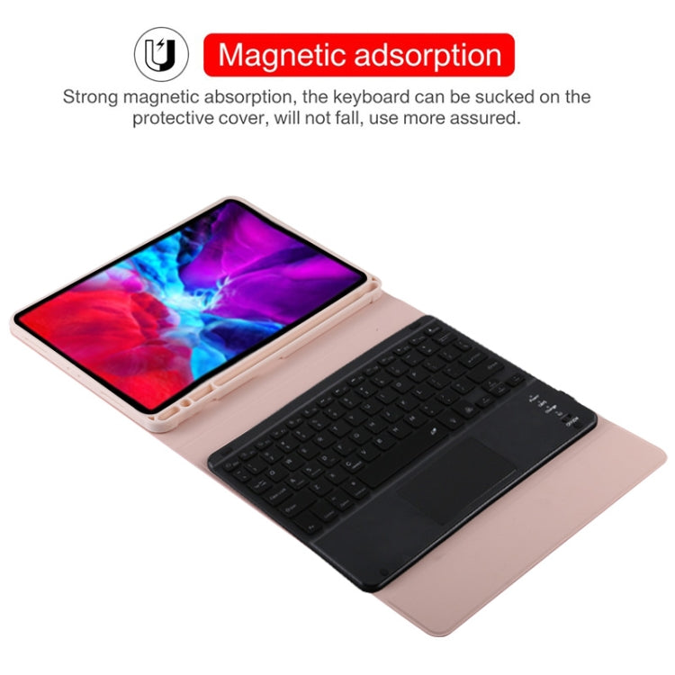 TG11BCS Detachable Bluetooth Black Keyboard Microfiber Leather Tablet Case for iPad Pro 11 inch (2020), with Backlight & Touchpad & Pen Slot & Holder (Pink) - For iPad Pro by PMC TechLife | Online Shopping South Africa | PMC TechLife