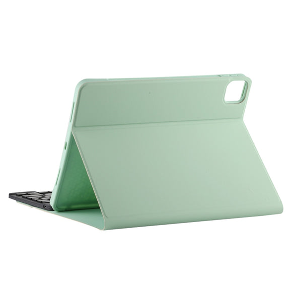 TG11BCS Detachable Bluetooth Black Keyboard Microfiber Leather Tablet Case for iPad Pro 11 inch (2020), with Backlight & Touchpad & Pen Slot & Holder (Green)