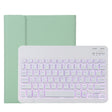 TG11BS Detachable Bluetooth White Keyboard Microfiber Leather Tablet Case for iPad Pro 11 inch (2020), with Backlight & Pen Slot & Holder (Green) - For iPad Pro by PMC TechLife | Online Shopping South Africa | PMC TechLife | Buy Now Pay Later Mobicred