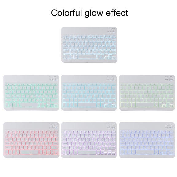 TG11BS Detachable Bluetooth White Keyboard Microfiber Leather Tablet Case for iPad Pro 11 inch (2020), with Backlight & Pen Slot & Holder (Purple)