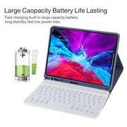 TG11BS Detachable Bluetooth White Keyboard Microfiber Leather Tablet Case for iPad Pro 11 inch (2020), with Backlight & Pen Slot & Holder (Purple)