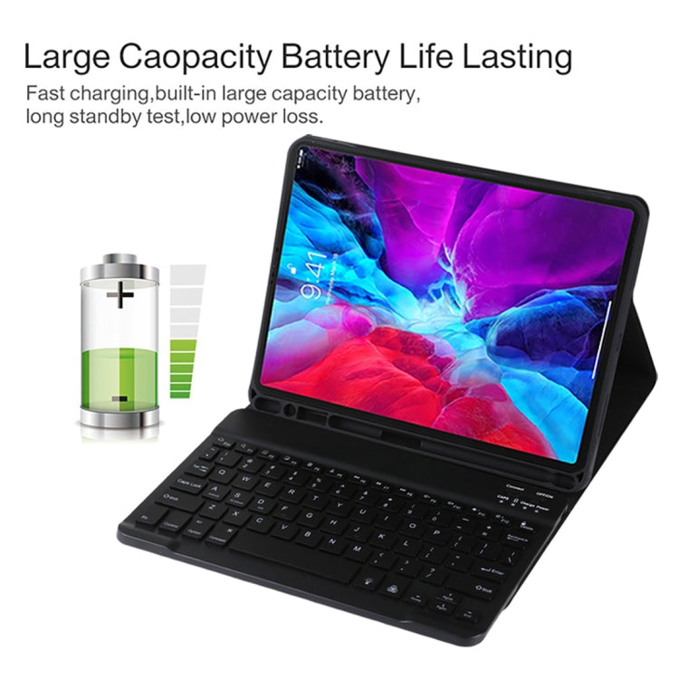 TG11BS Detachable Bluetooth Black Keyboard + Microfiber Leather Tablet Case for iPad Pro 11 inch (2020), with Backlight & Pen Slot & Holder(Black) - For iPad Pro by PMC TechLife | Online Shopping South Africa | PMC TechLife