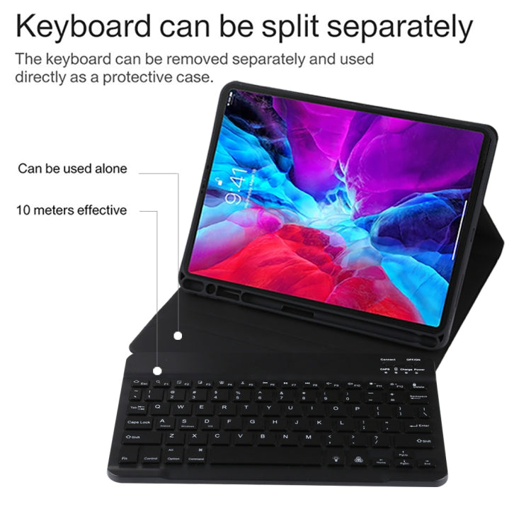 TG11BS Detachable Bluetooth Black Keyboard + Microfiber Leather Tablet Case for iPad Pro 11 inch (2020), with Backlight & Pen Slot & Holder(Black) - For iPad Pro by PMC TechLife | Online Shopping South Africa | PMC TechLife