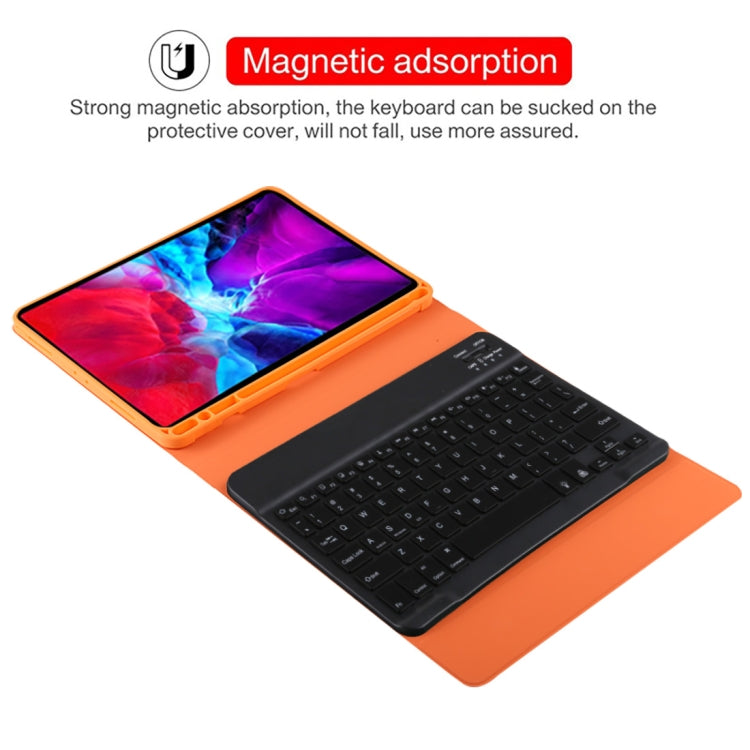 TG11BS Detachable Bluetooth Black Keyboard + Microfiber Leather Tablet Case for iPad Pro 11 inch (2020), with Backlight & Pen Slot & Holder(Orange) - For iPad Pro by PMC TechLife | Online Shopping South Africa | PMC TechLife