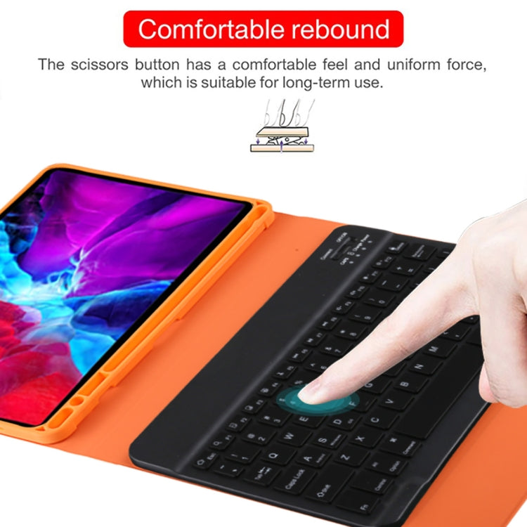 TG11BS Detachable Bluetooth Black Keyboard + Microfiber Leather Tablet Case for iPad Pro 11 inch (2020), with Backlight & Pen Slot & Holder(Orange) - For iPad Pro by PMC TechLife | Online Shopping South Africa | PMC TechLife