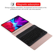 TG11BS Detachable Bluetooth Black Keyboard + Microfiber Leather Tablet Case for iPad Pro 11 inch (2020), with Backlight & Pen Slot & Holder(Pink)