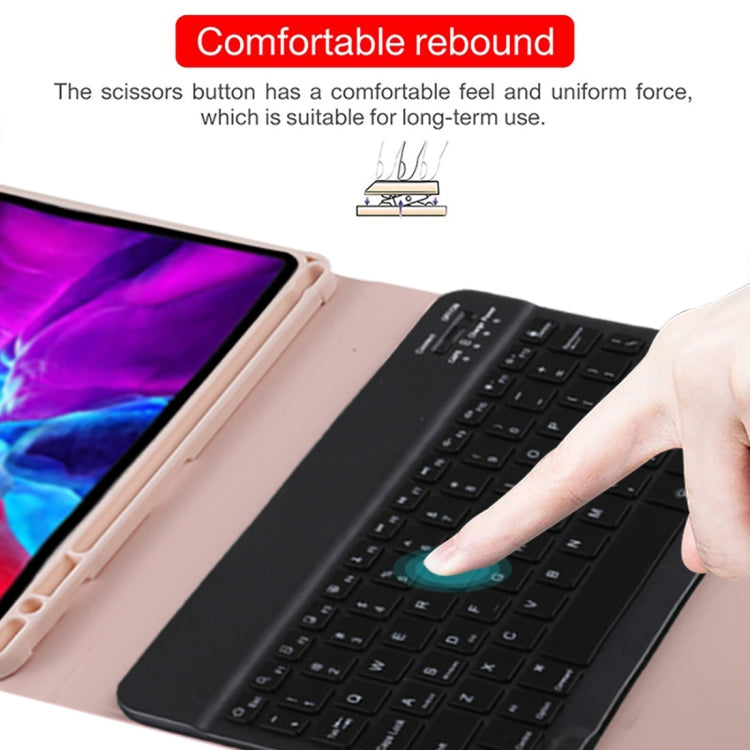 TG11BS Detachable Bluetooth Black Keyboard + Microfiber Leather Tablet Case for iPad Pro 11 inch (2020), with Backlight & Pen Slot & Holder(Pink) - free shipping - PMC TechLife - Order now!