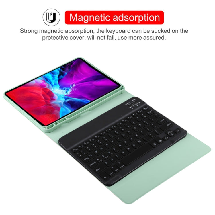 TG11BS Detachable Bluetooth Black Keyboard + Microfiber Leather Tablet Case for iPad Pro 11 inch (2020), with Backlight & Pen Slot & Holder(Green) - For iPad Pro by PMC TechLife | Online Shopping South Africa | PMC TechLife