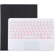 TG-102BCS Detachable Bluetooth White Keyboard + Microfiber Leather Tablet Case for iPad 10.2 inch / iPad Air (2019), with Touch Pad & Backlight & Pen Slot & Holder (Black) - For iPad Air by PMC TechLife | Online Shopping South Africa | PMC TechLife