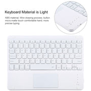TG-102BCS Detachable Bluetooth White Keyboard + Microfiber Leather Tablet Case for iPad 10.2 inch / iPad Air (2019), with Touch Pad & Backlight & Pen Slot & Holder (Black)