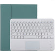 TG-102BC Detachable Bluetooth White Keyboard + Microfiber Leather Tablet Case for iPad 10.2 inch / iPad Air (2019), with Touch Pad & Pen Slot & Holder(Dark Green) - For iPad Air by PMC TechLife | Online Shopping South Africa | PMC TechLife