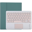TG-102BC Detachable Bluetooth Pink Keyboard + Microfiber Leather Tablet Case for iPad 10.2 inch / iPad Air (2019), with Touch Pad & Pen Slot & Holder(Dark Green) - For iPad Air by PMC TechLife | Online Shopping South Africa | PMC TechLife