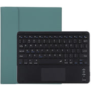 TG-102BC Detachable Bluetooth Black Keyboard + Microfiber Leather Tablet Case for iPad 10.2 inch / iPad Air (2019), with Touch Pad & Pen Slot & Holder(Dark Green)
