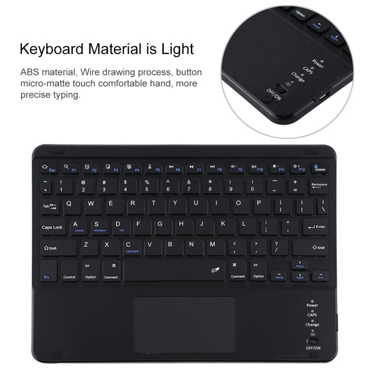 TG-102BC Detachable Bluetooth Black Keyboard + Microfiber Leather Tablet Case for iPad 10.2 inch / iPad Air (2019), with Touch Pad & Pen Slot & Holder(Pink) - For iPad Air by PMC TechLife | Online Shopping South Africa | PMC TechLife