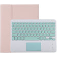 TG-102BC Detachable Bluetooth Green Keyboard + Microfiber Leather Tablet Case for iPad 10.2 inch / iPad Air (2019), with Touch Pad & Pen Slot & Holder (Pink) - For iPad Air by PMC TechLife | Online Shopping South Africa | PMC TechLife