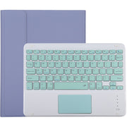 TG-102BC Detachable Bluetooth Green Keyboard + Microfiber Leather Tablet Case for iPad 10.2 inch / iPad Air (2019), with Touch Pad & Pen Slot & Holder (Purple)