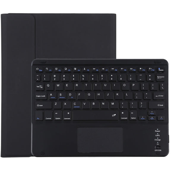 TG97BC Detachable Bluetooth Black Keyboard + Microfiber Leather Tablet Case for iPad 9.7 inch, with Touch Pad & Pen Slot & Holder(Black)