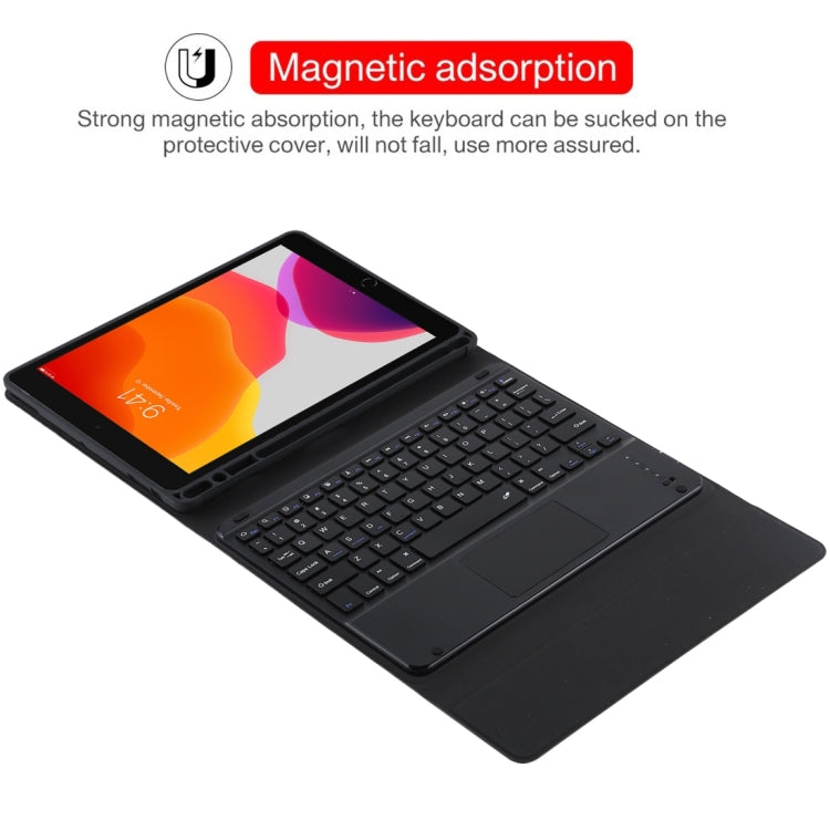 TG109BC Detachable Bluetooth Black Keyboard + Microfiber Leather Tablet Case for iPad Air 2020, with Touch Pad & Pen Slot & Holder (Black) - For iPad Air by PMC TechLife | Online Shopping South Africa | PMC TechLife