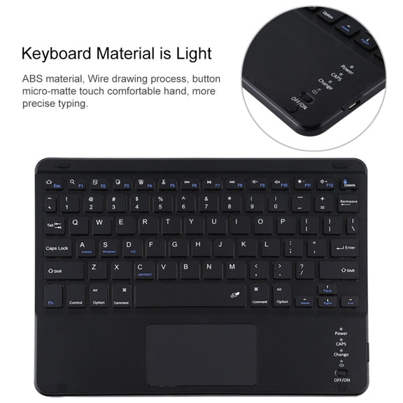 TG109BC Detachable Bluetooth Black Keyboard + Microfiber Leather Tablet Case for iPad Air 2020, with Touch Pad & Pen Slot & Holder (Pink)