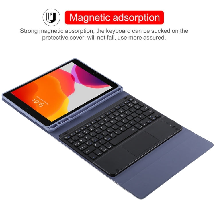 TG109BC Detachable Bluetooth Black Keyboard + Microfiber Leather Tablet Case for iPad Air 2020, with Touch Pad & Pen Slot & Holder (Purple) - For iPad Air by PMC TechLife | Online Shopping South Africa | PMC TechLife