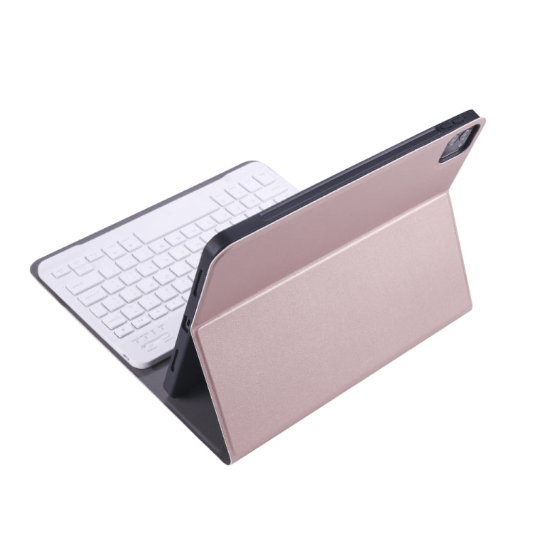 A11B 2020 Ultra-thin ABS Detachable Bluetooth Keyboard Tablet Case for iPad Pro 11 2022 / 2021 / Air4 / Air5, with Pen Slot & Holder (Rose Gold) - For iPad Pro by PMC Jewellery | Online Shopping South Africa | PMC Jewellery | Buy Now Pay Later Mobicred