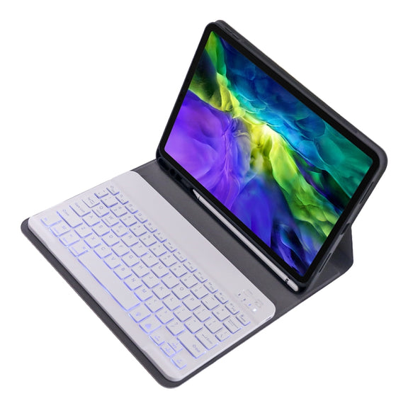 A11BS 2020 Ultra-thin ABS Detachable Bluetooth Keyboard Tablet Case for iPad Pro 11 inch (2020), with Backlight & Pen Slot & Holder (Rose Gold)