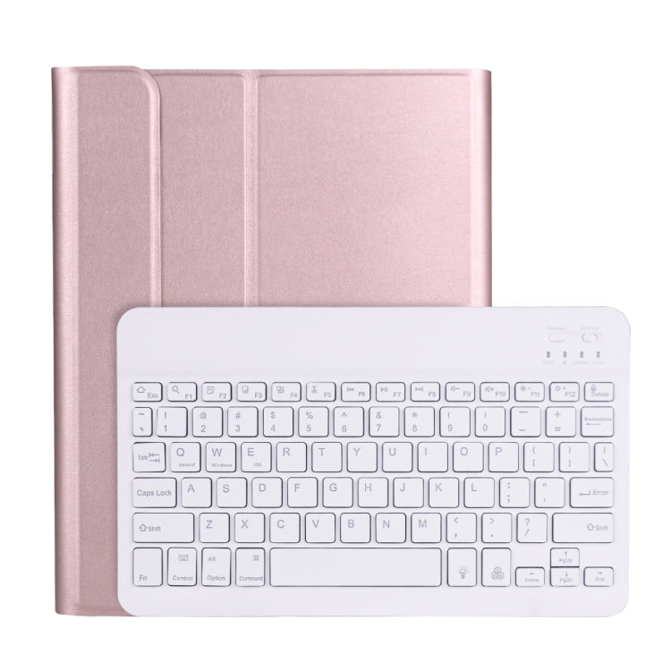 A11BS 2020 Ultra-thin ABS Detachable Bluetooth Keyboard Tablet Case for iPad Pro 11 inch (2020), with Backlight & Pen Slot & Holder (Rose Gold)
