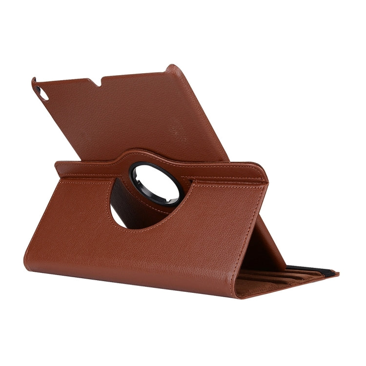 Litchi Texture 360 Degree Spin Multi-function Horizontal Flip Leather Protective Case with Holder for iPad Pro 10.5 inch / iPad Air (2019) (Brown)