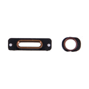 10 PCS 2 in 1 for iPhone SE Charging Port Retaining Brackets + Headphone Jack Rings(Rose Gold)
