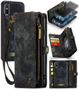 For iPhone X / XS CaseMe-008 TPU + PC Magnetic Absorption Detachable Back Cover Horizontal Flip Leather Case with Holder & Card Slots & Zipper Wallet & Photo Frame(Black) - free shipping - PMC Jewellery - Order now!