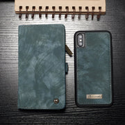 For iPhone X / XS CaseMe-008 TPU + PC Magnetic Absorption Detachable Back Cover Horizontal Flip Leather Case with Holder & Card Slots & Zipper Wallet & Photo Frame(Blue)