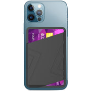 For iPhone 13 Series / iPhone 12 Series Silicone Wallet Pouch Card Case Magsafing Card Holder(Black)