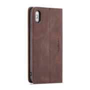 For iPhone XS Max CaseMe-013 Multifunctional Retro Frosted Horizontal Flip Leather Case with Card Slot & Holder & Wallet(Coffee)