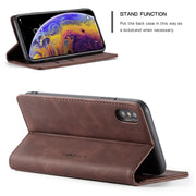 For iPhone XS Max CaseMe-013 Multifunctional Retro Frosted Horizontal Flip Leather Case with Card Slot & Holder & Wallet(Coffee)