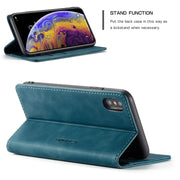 For iPhone XS Max CaseMe-013 Multifunctional Retro Frosted Horizontal Flip Leather Case with Card Slot & Holder & Wallet(Blue)