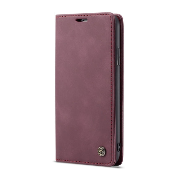 For iPhone XS Max CaseMe-013 Multifunctional Retro Frosted Horizontal Flip Leather Case with Card Slot & Holder & Wallet(Wine Red)