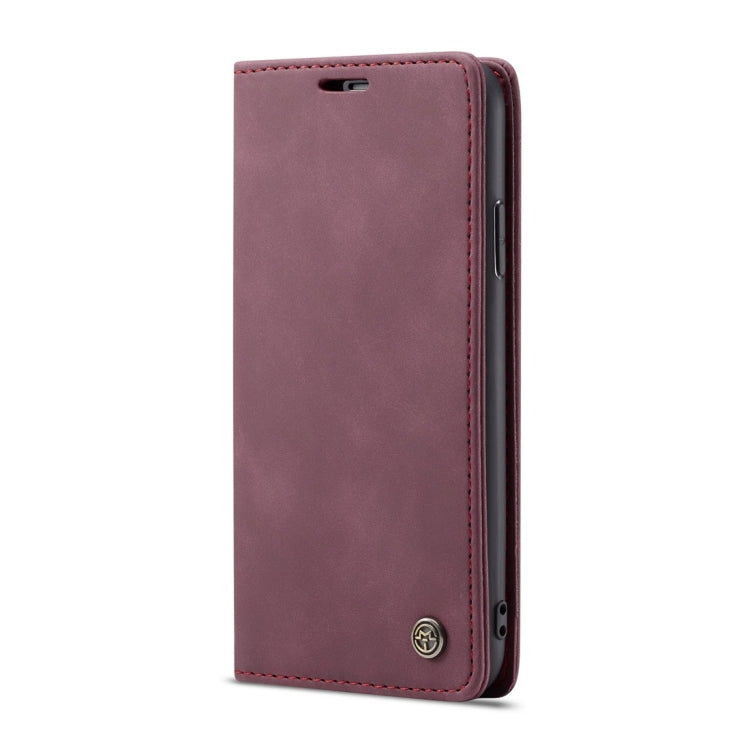 For iPhone XS Max CaseMe-013 Multifunctional Retro Frosted Horizontal Flip Leather Case with Card Slot & Holder & Wallet(Wine Red)
