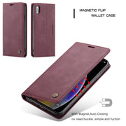 For iPhone XS Max CaseMe-013 Multifunctional Retro Frosted Horizontal Flip Leather Case with Card Slot & Holder & Wallet(Wine Red)