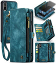 For iPhone XS Max CaseMe Detachable Multifunctional Horizontal Flip Leather Case with Card Slot & Holder & Zipper Wallet & Photo Frame (Blue) - free shipping - PMC Jewellery - Order now!