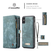 For iPhone XS Max CaseMe Detachable Multifunctional Horizontal Flip Leather Case with Card Slot & Holder & Zipper Wallet & Photo Frame (Blue)