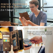 For iPhone XS Max CaseMe Detachable Multifunctional Horizontal Flip Leather Case with Card Slot & Holder & Zipper Wallet & Photo Frame (Brown)