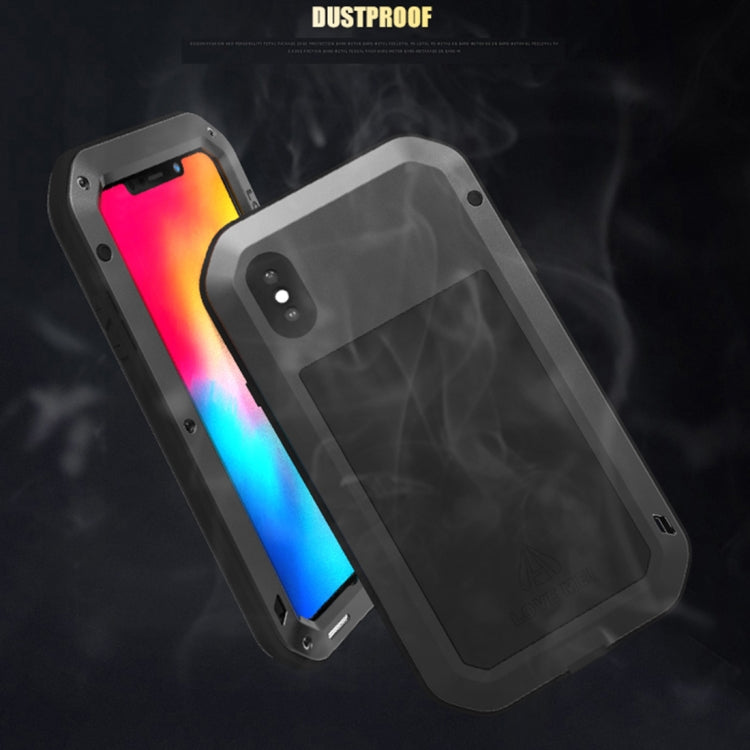For iPhone XS Max LOVE MEI Powerful Dustproof Shockproof Anti-slip Metal + Silicone Combination Case(Black) - More iPhone Cases by LOVE MEI | Online Shopping South Africa | PMC TechLife | Buy Now Pay Later Mobicred