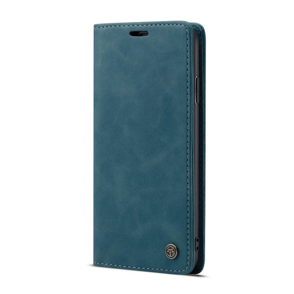 For iPhone XR CaseMe-013 Multifunctional Retro Frosted Horizontal Flip Leather Case with Card Slot & Holder & Wallet(Blue)