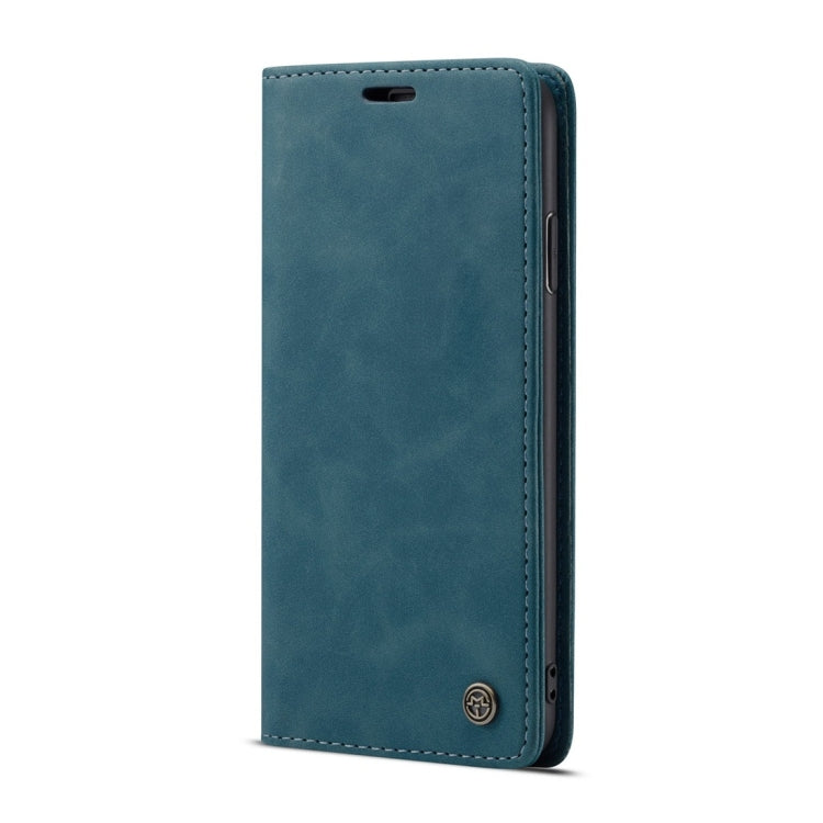 For iPhone XR CaseMe-013 Multifunctional Retro Frosted Horizontal Flip Leather Case with Card Slot & Holder & Wallet(Blue)