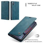 For iPhone XR CaseMe-013 Multifunctional Retro Frosted Horizontal Flip Leather Case with Card Slot & Holder & Wallet(Blue)