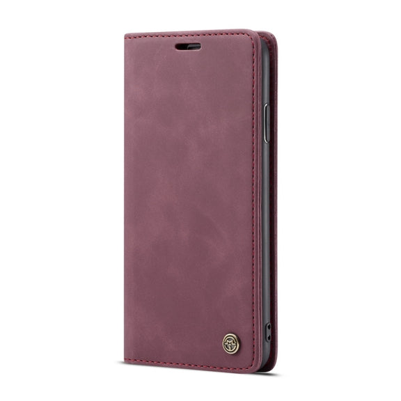For iPhone XR CaseMe-013 Multifunctional Retro Frosted Horizontal Flip Leather Case with Card Slot & Holder & Wallet(Wine Red)