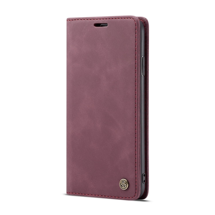 For iPhone XR CaseMe-013 Multifunctional Retro Frosted Horizontal Flip Leather Case with Card Slot & Holder & Wallet(Wine Red)
