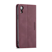 For iPhone XR CaseMe-013 Multifunctional Retro Frosted Horizontal Flip Leather Case with Card Slot & Holder & Wallet(Wine Red)